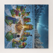 Puzzle Rassemblement de grenouilles autour d'un feu de ca (Horizontal)