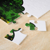 Puzzle Rasta femme noire afro rouge jaune vert (Côté)