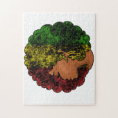 Puzzle Rasta femme noire afro rouge jaune vert (Vertical)