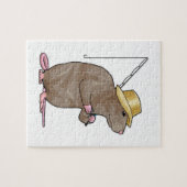 Puzzle Rat à la pêche avec bâton de pêche (Horizontal)