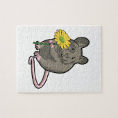 Puzzle Rat avec fleur jaune (Horizontal)