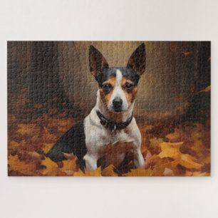 Puzzle Rat Terrier à l'automne Feuilles automne Inspire
