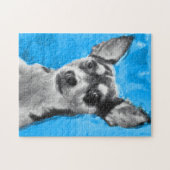 Puzzle Rat terrier, art moderne, (Horizontal)