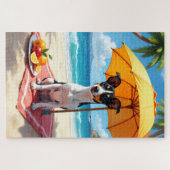 Puzzle Rat Terrier Beach Relax Scene (Horizontal)