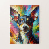 Puzzle Rat Terrier Chien Acrylique Impression | Coloré |  (Vertical)