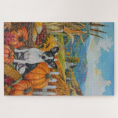 Puzzle Rat Terrier Chien Moisson Automne Thankgiving (Horizontal)
