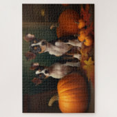 Puzzle Rat Terrier Chiot Automne Citrouille délice (Vertical)