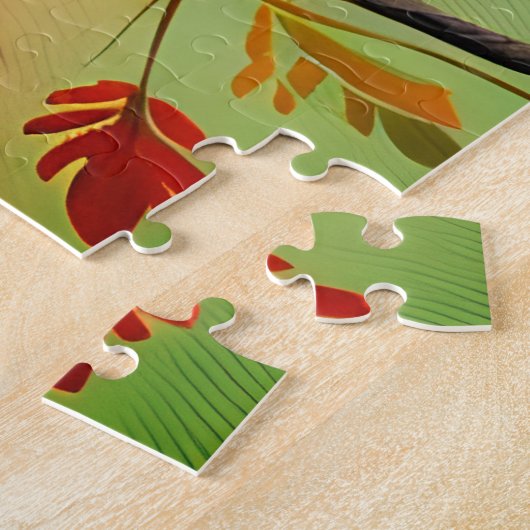 Puzzle Raven De Plaisir Entouré Sur Branche (Côté)