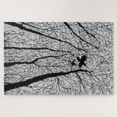 Puzzle Ravens silhoués dans les arbres d'hiver (Horizontal)