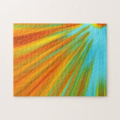 Puzzle rayures Abstraites rouge jaune orange vert sur ble (Horizontal)