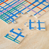 Puzzle rayures Abstraites, tapis de gazon ethnique coloré (Côté)