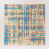 Puzzle rayures Abstraites, tapis de gazon ethnique coloré (Horizontal)