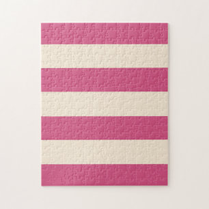 Puzzle Rayures blanc antique et rose mystique