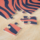 Puzzle Rayures de tigre glamour corail Impression animale (Côté)