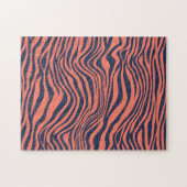 Puzzle Rayures de tigre glamour corail Impression animale (Horizontal)