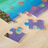 Puzzle Rayures et taches modernes d'aquarelle d'ananas (Côté)