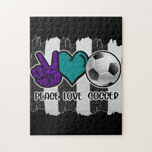 Puzzle Rayures Noir et Blanc Paix Amour Football