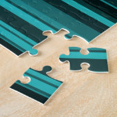 Puzzle Rayures noires et sarcelle (Côté)