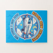 Puzzle Reach New Heights! Dream Big - Cheerful Airplane (Horizontal)