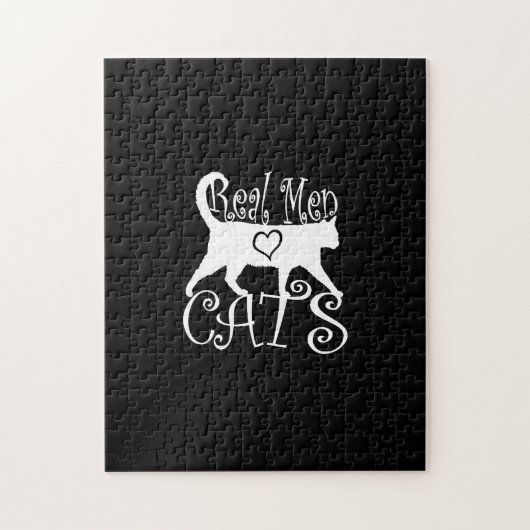 Puzzle Real Men Love Cats in Style (Vertical)