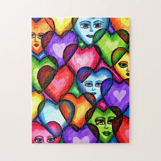 Puzzle Recherche d'amour Coeurs Abstraits art original (Vertical)