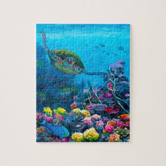 Puzzle Récif tropical hawaïen de poissons de tortue de (Vertical)