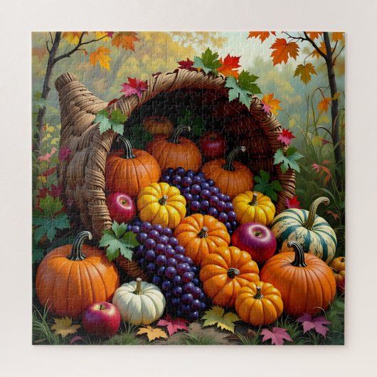 Puzzle Récolte d'automne et cornucopia de bénédictions (Vertical)