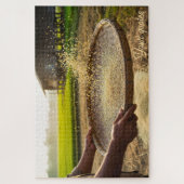 Puzzle Récolte de grains, rizière (Vertical)