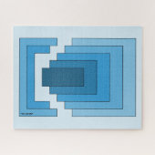 Puzzle Rectangle Abstrait en bleu (Horizontal)
