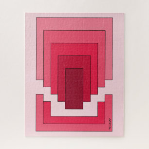 Puzzle Rectangle Abstrait en rouge