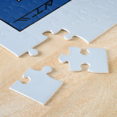 Puzzle Rectangle Abstrait en rouge, blanc et bleu (Côté)