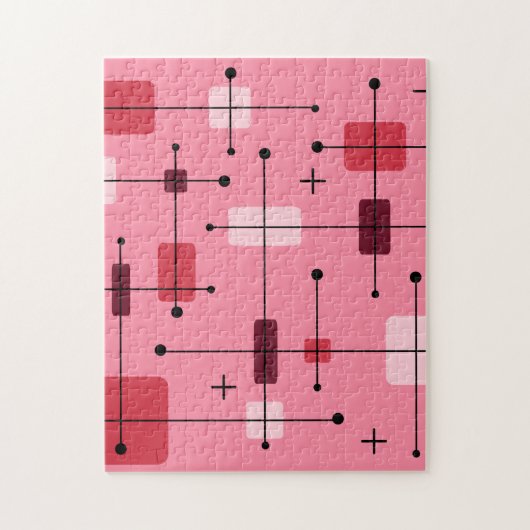 Puzzle Rectangles arrondies Carré rose (Vertical)
