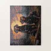 Puzzle Récupérateurs du Labrador pendant une nuit illumin (Vertical)