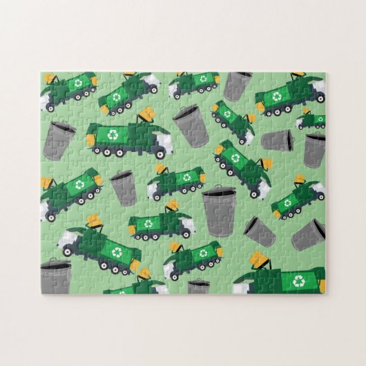 Puzzle Recyclage Motif de camion-poubelle (Horizontal)