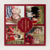 Puzzle Red and Gold Christmas 4 Square Photos Collage (Horizontal)