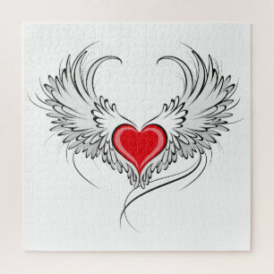 Puzzle Red Angel Coeur avec ailes