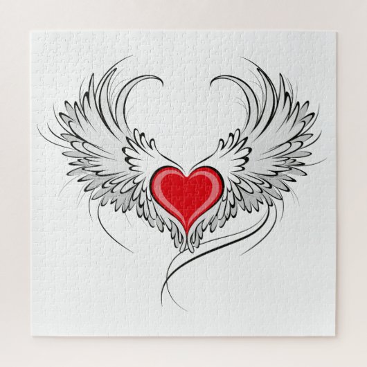 Puzzle Red Angel Coeur avec ailes (Vertical)