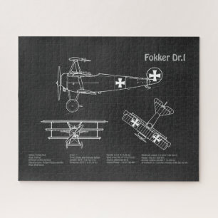 Puzzle Red Baron Fokker Dr.1 - Plan directeur de l'avion 