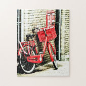 Puzzle Red Bicycle & Amsterdam, Pays-Bas /design (Vertical)