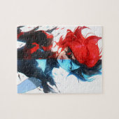 Puzzle Red Blue Fire Ice Comic Style Anime Girl (Horizontal)