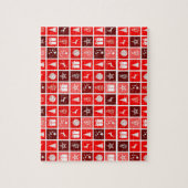 Puzzle Red Christmas Holiday Cute Tree Reinder (Vertical)