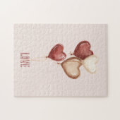 Puzzle Red Cream Blush Heart Balloons Love  (Horizontal)
