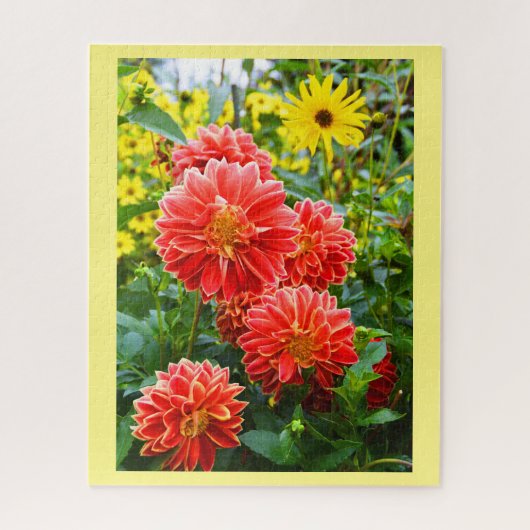 Puzzle Red Dahlias (Vertical)