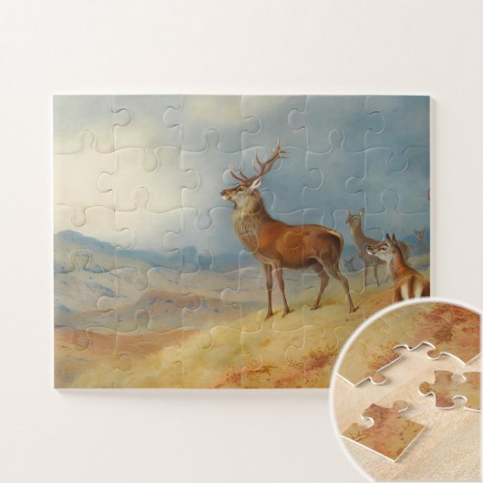 Puzzle Red Deer Dans Un Paysage Des Hautes Terres, Art