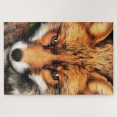 Puzzle Red Fox Beau Art de la faune (Horizontal)