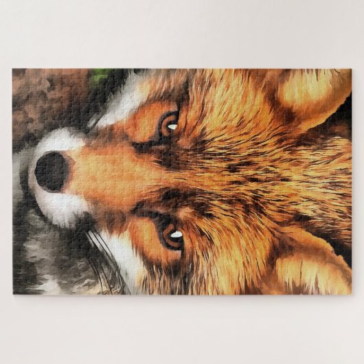 Puzzle Red Fox Beau Art de la faune (Horizontal)