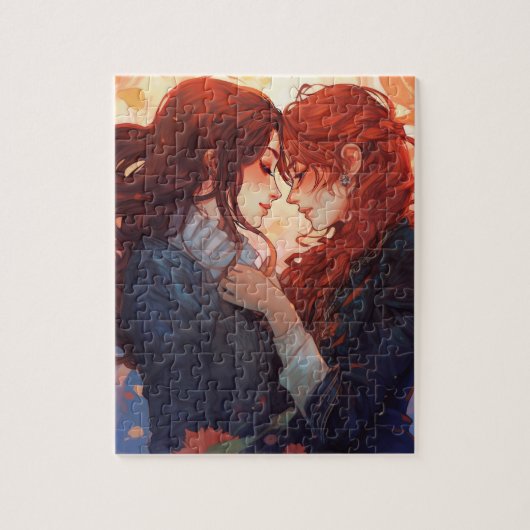 Puzzle Red Girl Anime Lesbian Love (Vertical)
