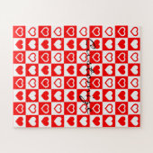 Puzzle Red Hearts Plaid Motif Thunder_Cove (Horizontal)