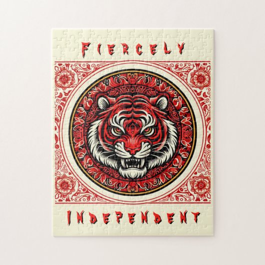 Puzzle Red Independent Tiger (Vertical)