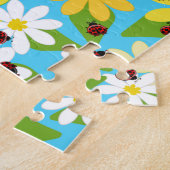 Puzzle Red Ladybug Beetle Insect Lover Black Hearts (Côté)